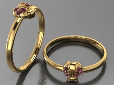 ladybug ring 3D print model