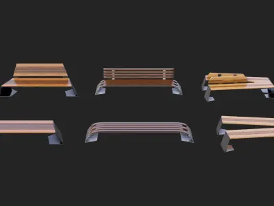 Modern Street Objects Asset Pack 3D model