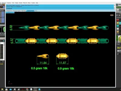 Luxury Two Tone Geometric Jewelry Chain 3D Model  4200 3D print model