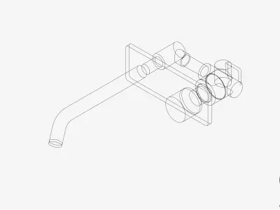 Wall Mixer Set - Luxury - Two Low-poly 3D model