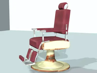 old barber chair 3D model