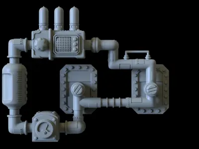 Machinery Wall Decoration - Printer Ready 3D print model