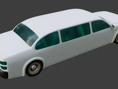 Low Poly Vehicle - Vanilla Limousine Low-poly 3D model