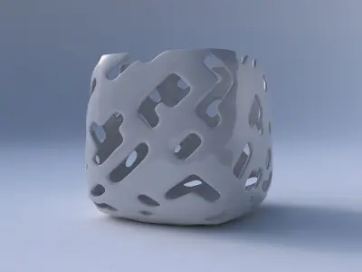 Vase quadratic stumpy with smooth cuts and bulges   3D print model