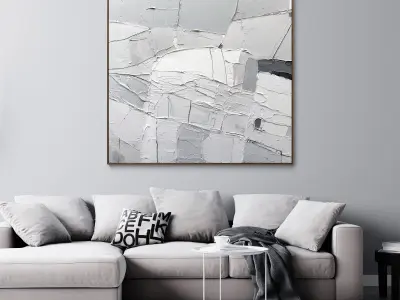 Plaster two square photo frames 02 Low-poly 3D model