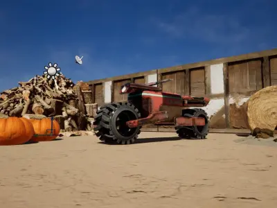 Farmer Motorcycle Low-poly 3D model