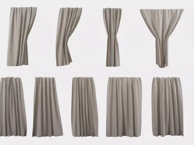 Window Curtain Collection High Quality Low-poly 3D model