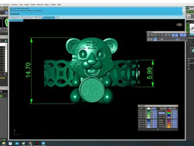 Luxury Lucky Bear Feng Shui Ring 3D Jewelry Model  3589 3D print model