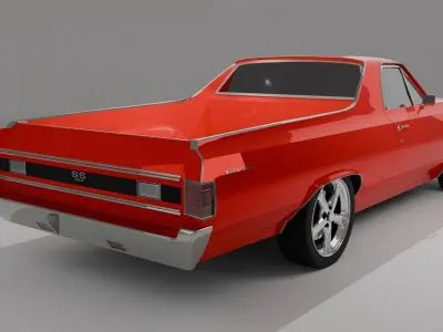 1969 CHEVROLET EL CAMINO SS  Low-poly 3D model