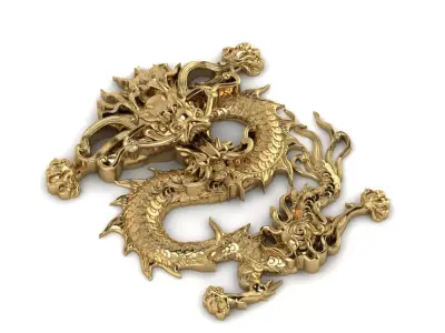 Chinese  Dragon Half 3d 3D print model