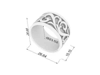 Exquisite Filigree Band Ring JDBCo 3D print model
