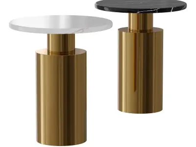 Terzo White Marble Side Table 3D model