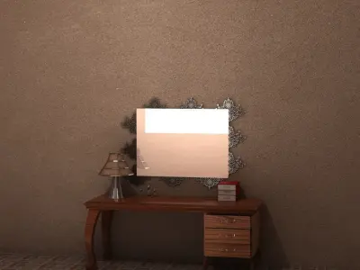 ToiletTable table with mirror Low-poly 3D model