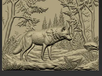 A Wolf in the Forest A120 3D print model