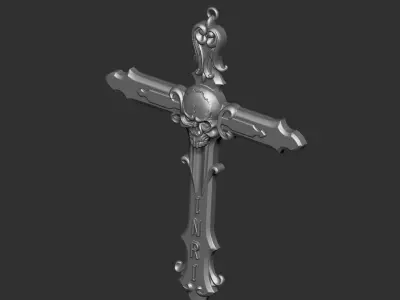Cross ornate 3D print model