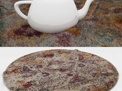 Round Rug Set 291 3D model