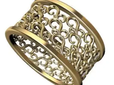 Patterned Ring 3D model Texture 3D print model buy