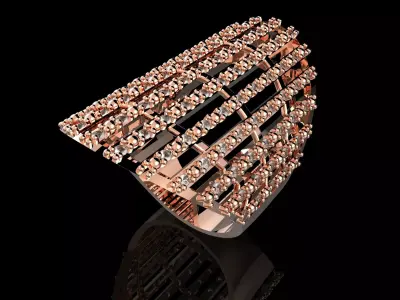 Fashion Ring With Brilliants 3D Print Model 3D print model
