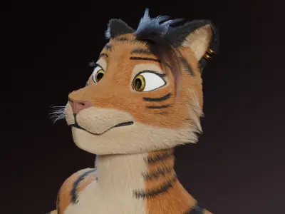 Morgana Anthro Tiger 3D model