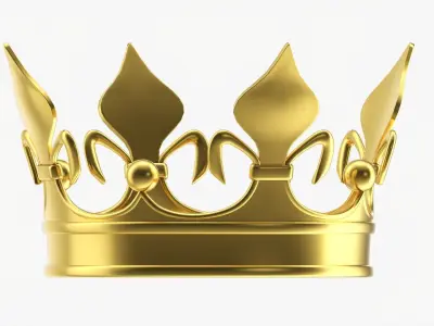 Gold Royal coronation crown 03 3D model