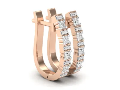 AV 584 Diamond Ladies Hoop Earrings 3D print model