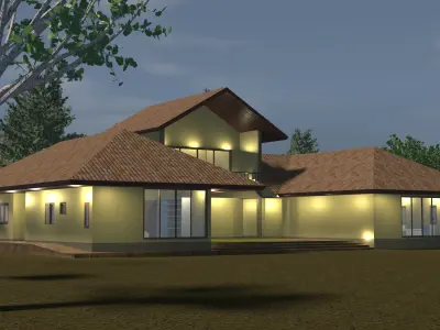 House in U shape 3D model