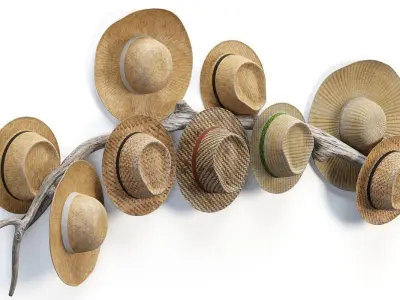 Decorative set of hats 3D model