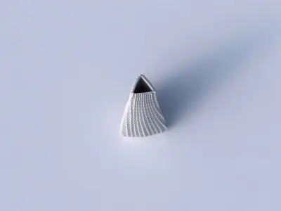 Vase puffy tipped triangle with bent extruded lines 2 3D print model purchase