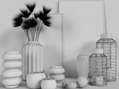 decorative set vase 3D model