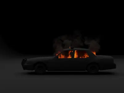 Burning car vdb 3D model