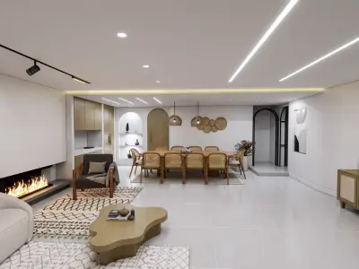 Minimal interior 3D model