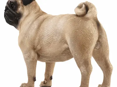 Pug dog figurine 3D model