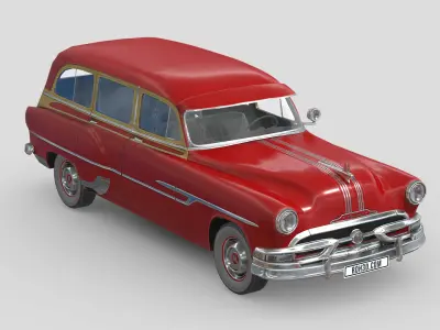 Pontiac Chieftain Deluxe 1953 Low-poly 3D model