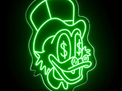 Donald Duck Neon Sign 3D model