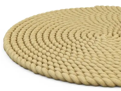 A thick mat of jute rope 3D model