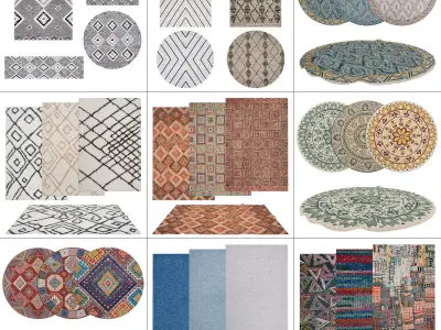 9 in 1 Rug Collection No 20 Low-poly 3D model