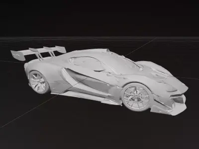 Modern Sports Car - High Quality 3D Model 3D model
