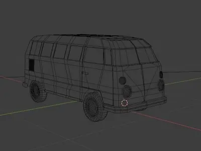 Bully VW Bus Lowpoly Free 3D model