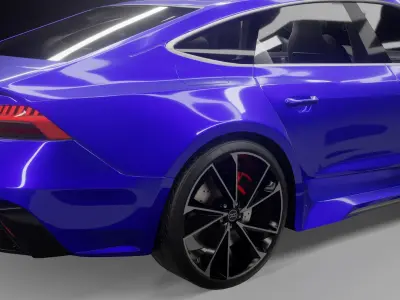 Audi RS7 Sportback 2024 with interior Low-poly 3D model