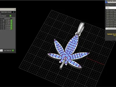 Hemp leaf marijuana Ganja leaf pendant model 292 3D print model