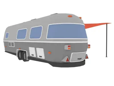 Camper trailer Low-poly 3D model