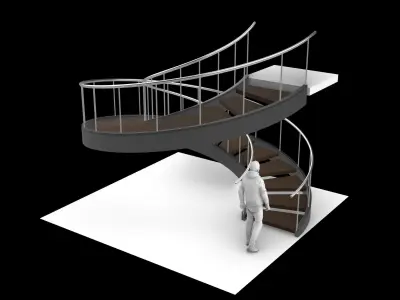 Spiral Staircase v2 Architectural Stairs 360 3D model