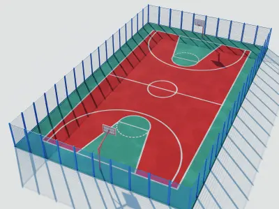 Set sport playground Low-poly 3D model