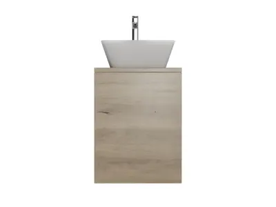 Light Brown Oak Timber Vanity 3D model