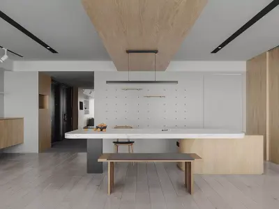 Modern living room dining room interior scenes 413 3D model