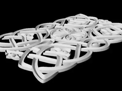 Central decor ornament for furniture 3D model 675