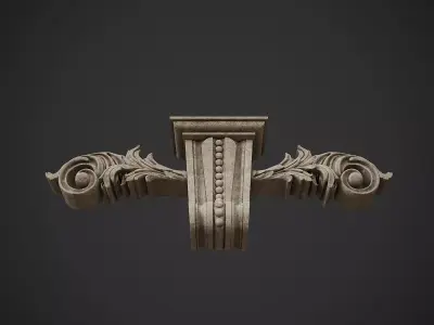Classical Stone Carving 02 Low-poly 3D model