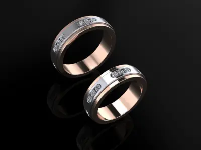 Wedding Bands 04 3D print model