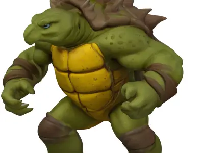Turtle Warrior 3D Model  Armored Reptile Fighter 3D model