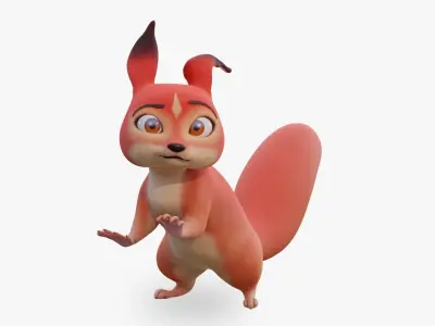 Squirrel - A stylized rigged animal for Blender Low-poly 3D model